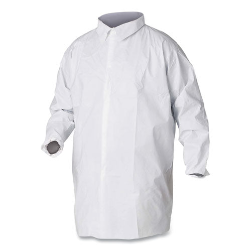 KleenGuard™ A20 Breathable Particle Protection Lab Coat Hook And Loop Closure/elastic Wrists/no Pockets Large White 30/Case