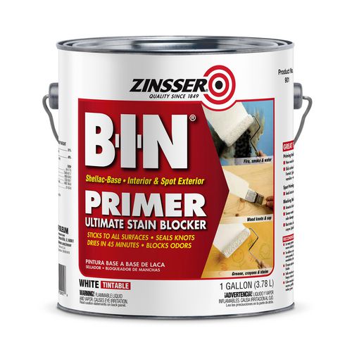 Zinsser Bin Shellac-base Interior And Spot Exterior Primer Flat White 1 Gal Bucket/pail 2/Case