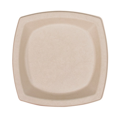 Dart Compostable Fiber Dinnerware Proplanet Seal Plate 8.25x8.25 Tan 500/Case