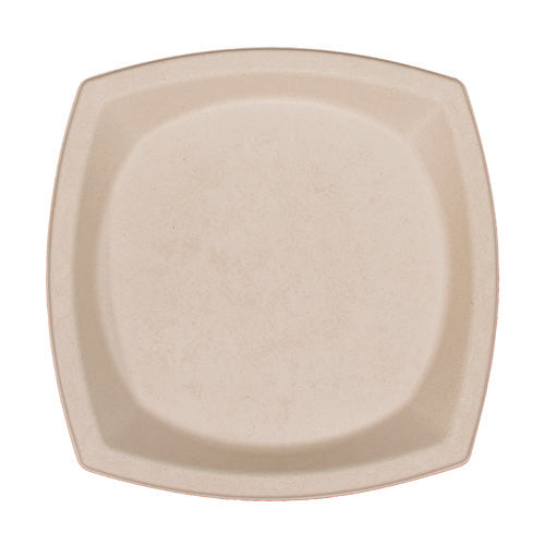 Dart Compostable Fiber Dinnerware Proplanet Seal Plate 10x10 Tan 125/pack