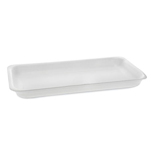 Pactiv Evergreen Supermarket Tray #25pz 15x8x1.25 White Foam 200/Case