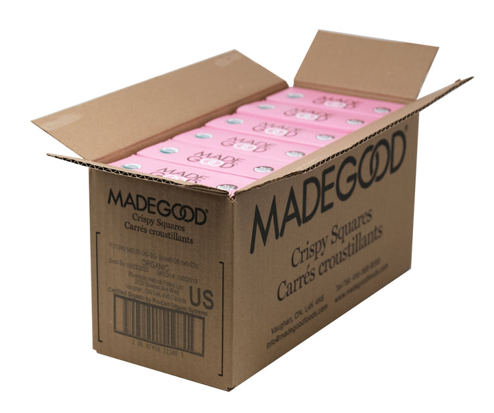 Madegood Strawberry Crispy Squares-0.78 oz. Bar-6 Bars/Box-36/Case