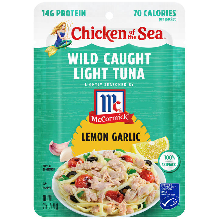 Chicken Of The Sea Light Tuna-Lemon Garlic-2.5 oz. Pouch-12/Case