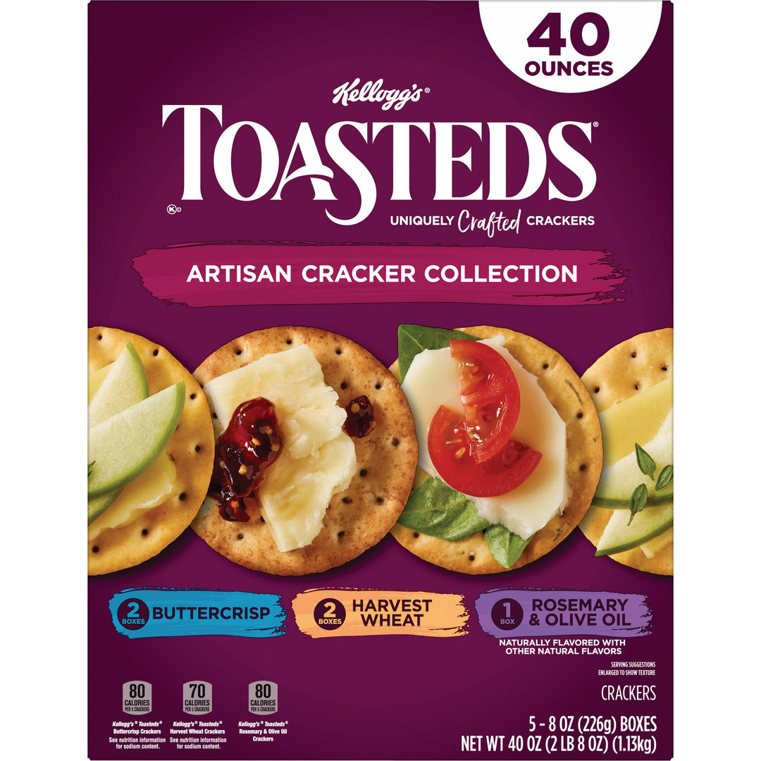 Kellogg's Toasteds Crackers Assorted Flavors-40 oz. Box-1/Case