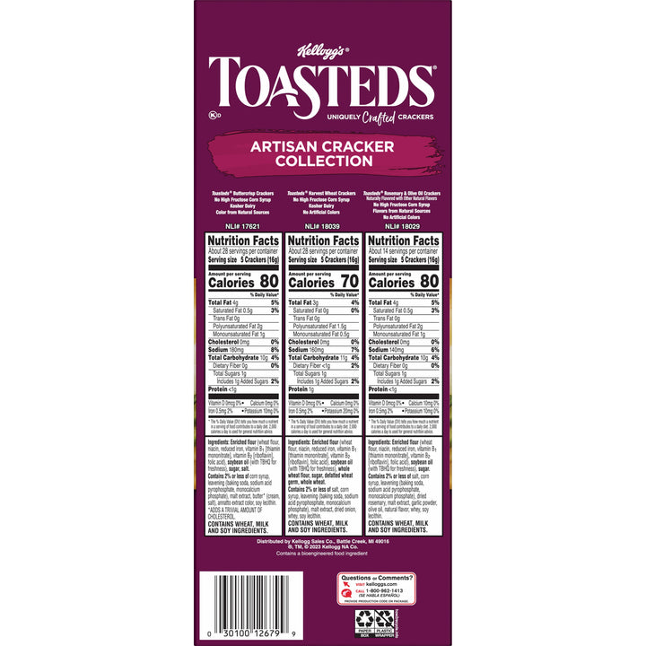 Kellogg's Toasteds Crackers Assorted Flavors-40 oz. Box-1/Case