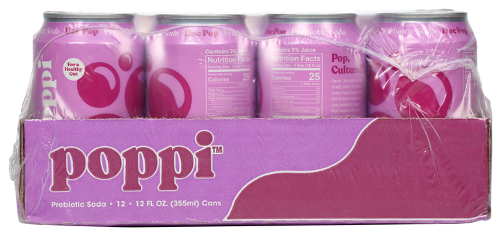 Poppi Prebiotic Doc Pop Soda 12 fl. oz. Can 12 Pack/Case