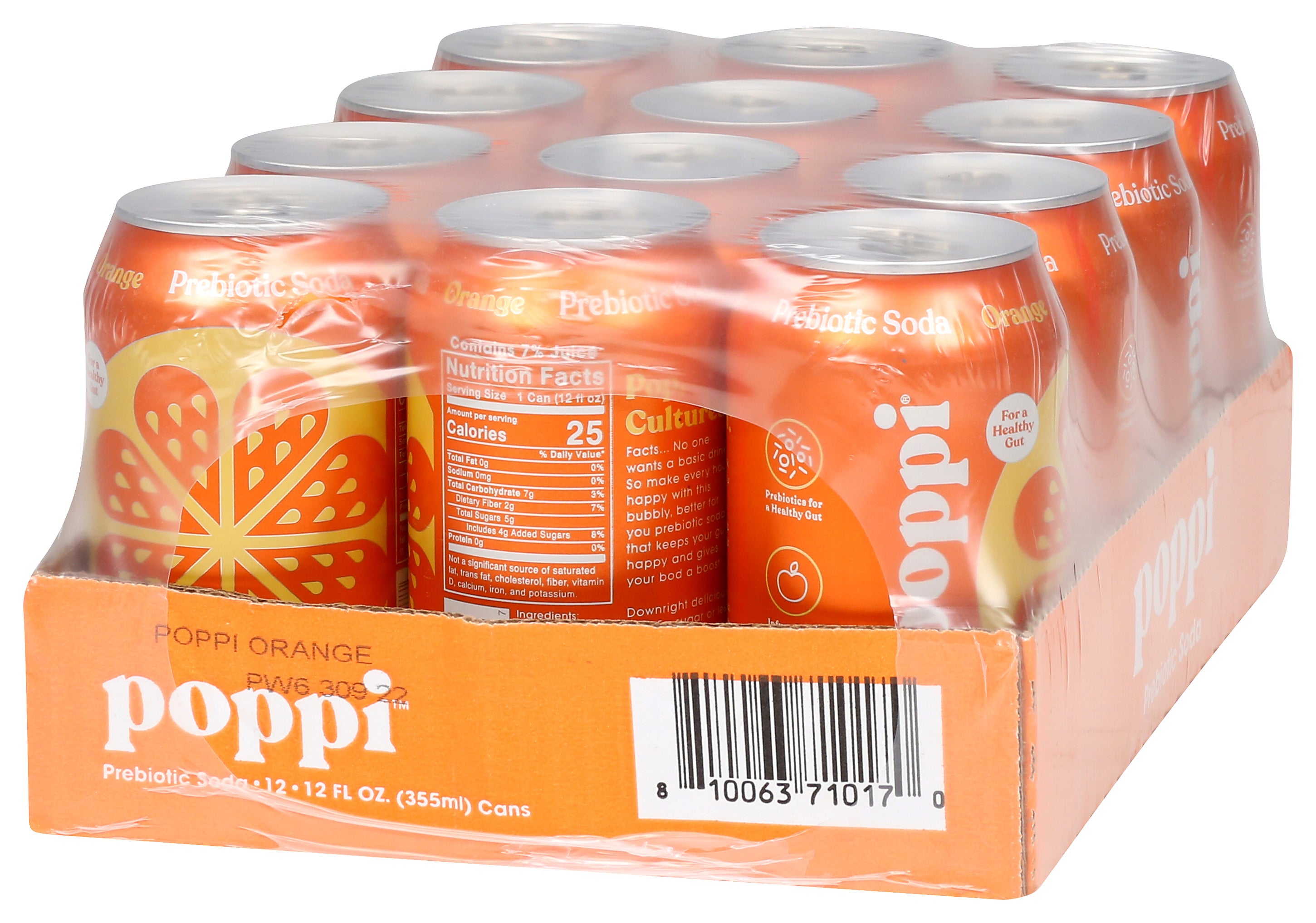 Poppi Prebiotic Orange Soda 12 fl. oz. Can 12 Pack/Case MPN# BO126