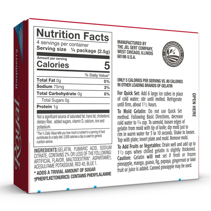 Royal Sugar Free 5 Calorie Raspberry Flavored Gelatin Mix-0.32 oz.-12/Case