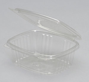Genpak- Hinged 5.38 Inch X 4.5 Inch X 2.5 Inch Clear Hinged Deli Container-100 Each-100/Box-2/Case