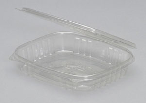 Genpak- Hinged 7.25 Inch X 6.38 Inch X 1 Inch Clear Shallow Hinged Deli Container-100 Each-100/Box-2/Case