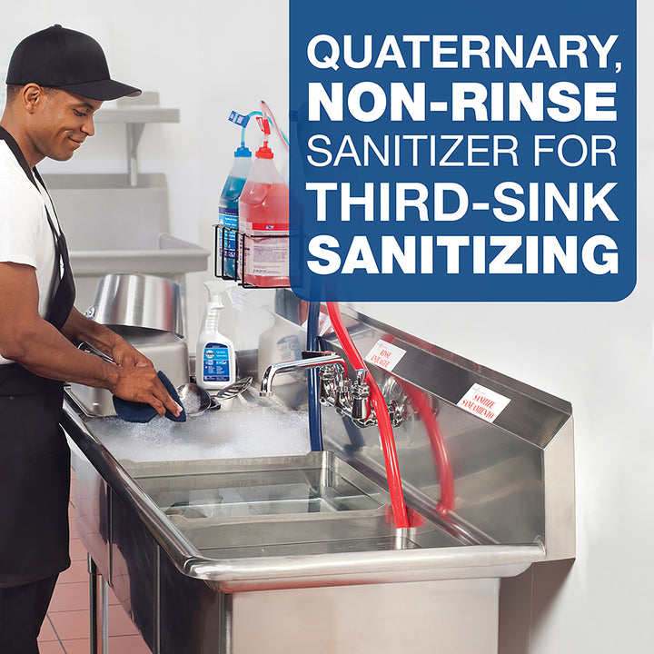 Clean Quick Professional Broad Range Quaternary Non-Rinse Sanitizer Concentrate Closed Loop-1 Gallon-3/Case