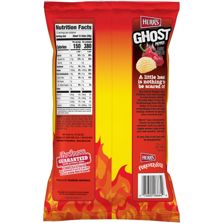 Herr Ghost Pepper Chips-2.5 oz.-12/Case