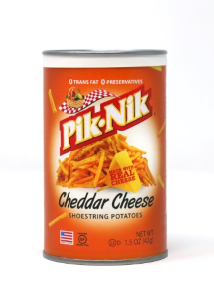 Pik-Nik Single Serve Cheddar Cheese Shoestring Potatoes-1.5 oz.-48/Case