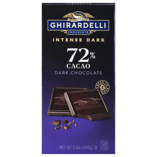 Ghirardelli Intense Dark 72% Cacao Twilight Delight Bar-3.5 oz.-12/Case