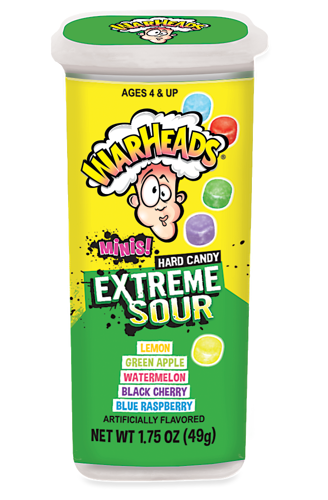 Warheads Extreme Sour Hard Candy Minis-1.75 oz.-18/Box-8/Case