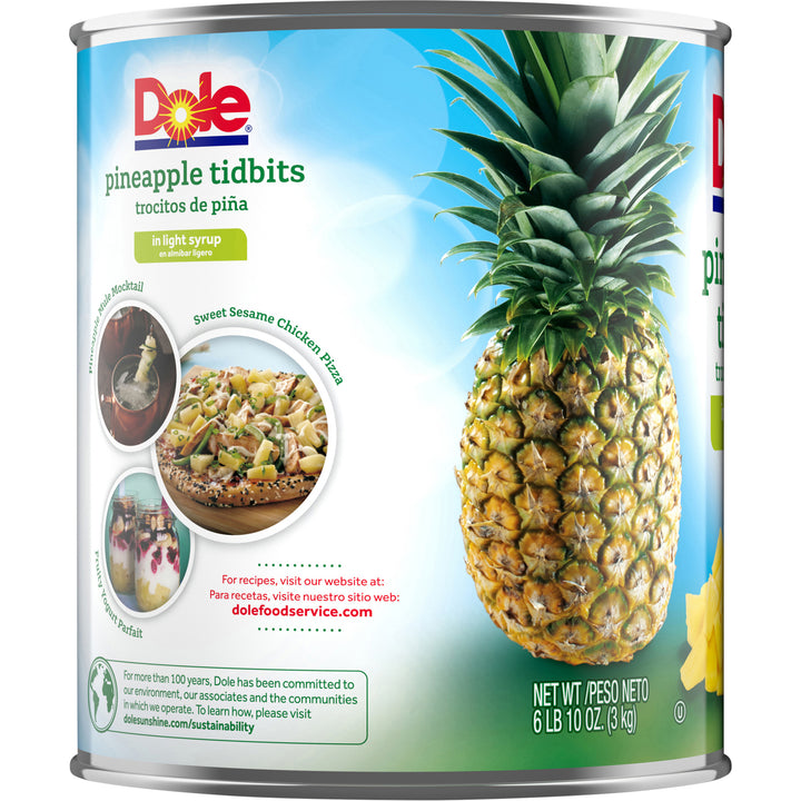 Dole Pineapple Tidbits In Light Syrup-106 oz.-6/Case