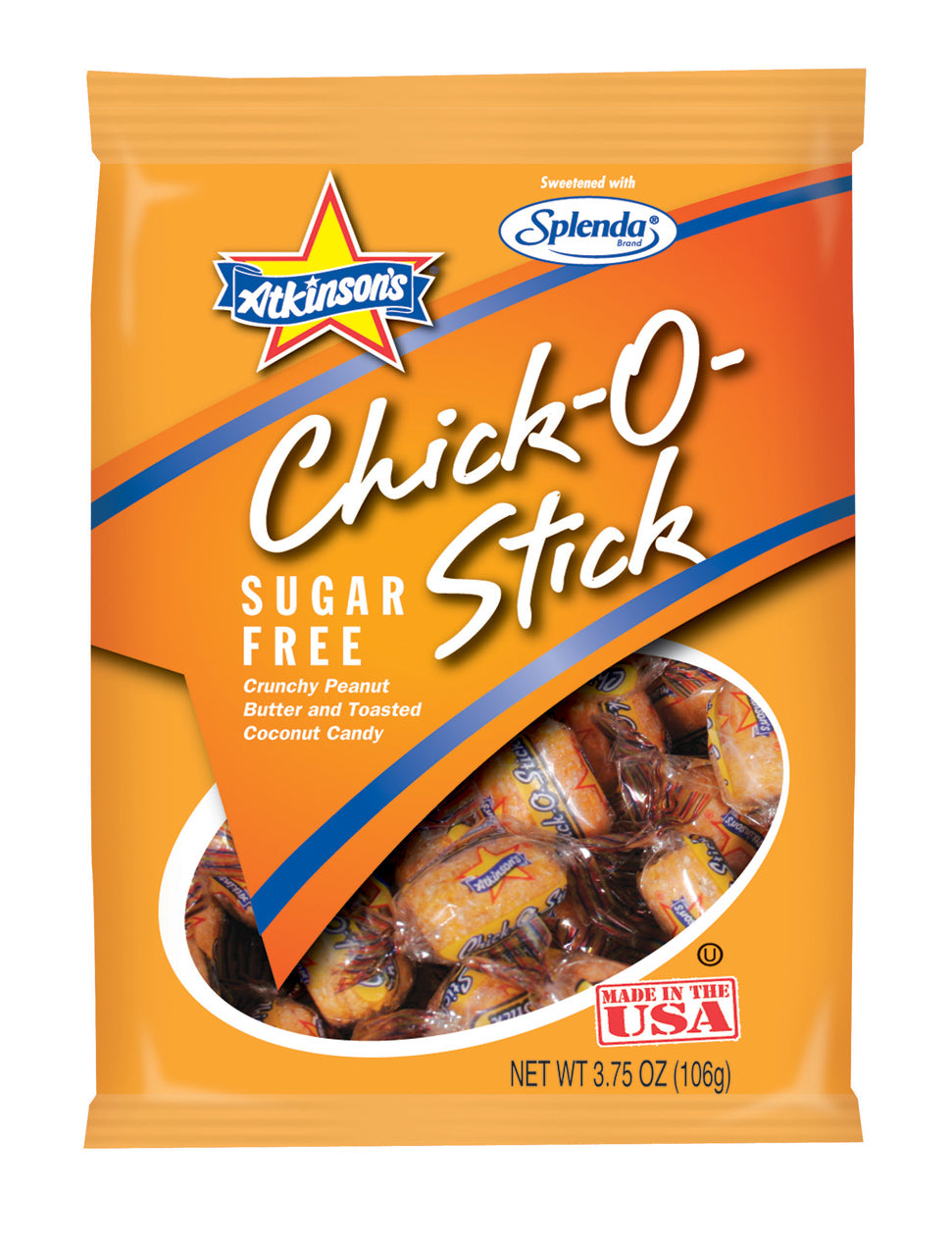 Chick-O-Stick Candy Sugar Free Peg Bag-3.75 oz.-12/Case