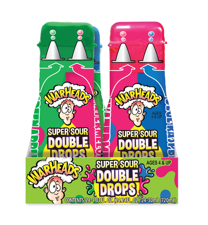 Warheads Super Sour Double Drops-1.01 fl oz.s-24/Box-8/Case