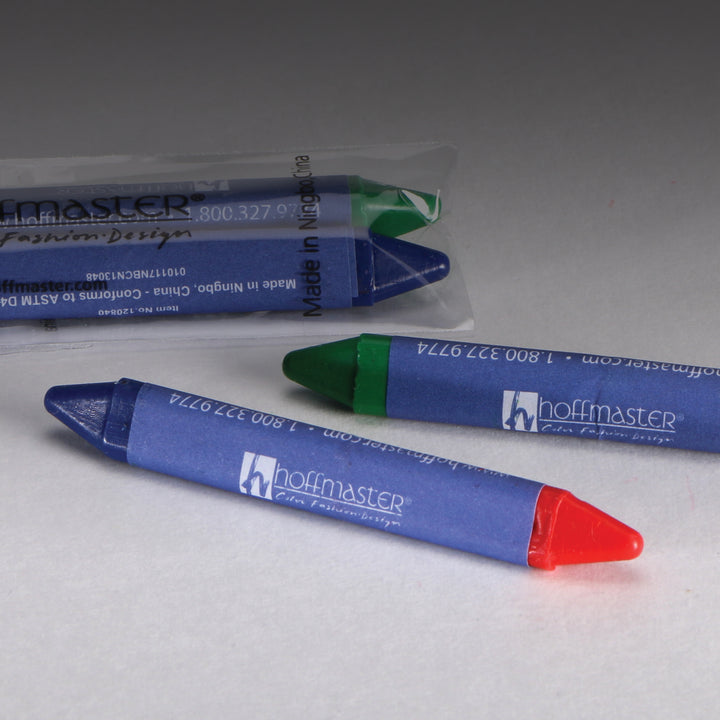Hoffmaster Mini Triangular Double Tip Red-Blue And Yellow-Green Crayon-2 Each-500/Case