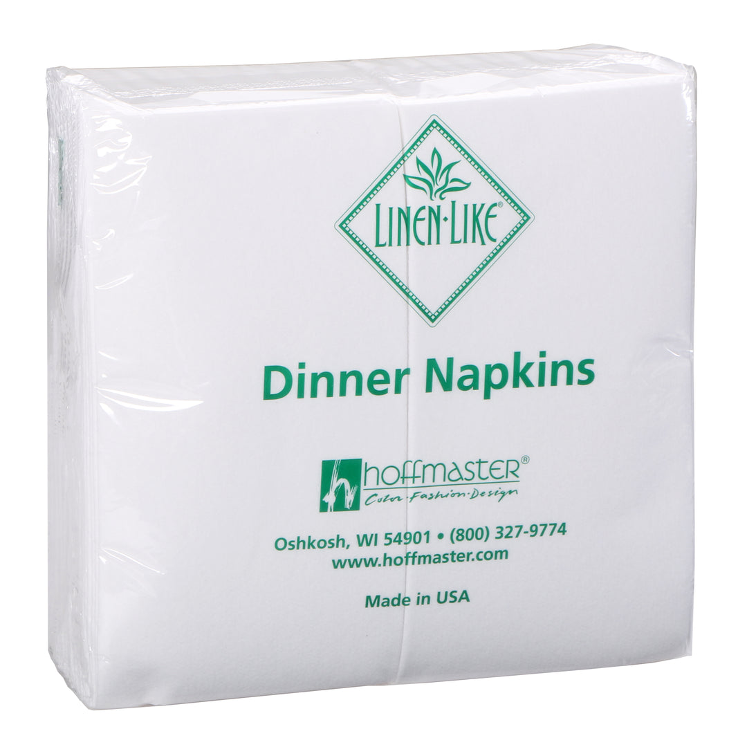 Hoffmaster Linen-Like 17 Inch X 17 Inch 1/8 Fold White Dinner Napkin-75/Pack-75 Each-4/Case