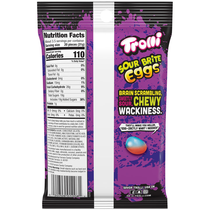 Trolli Sour Brite Eggs Gummy Candy-4 oz.-12/Case