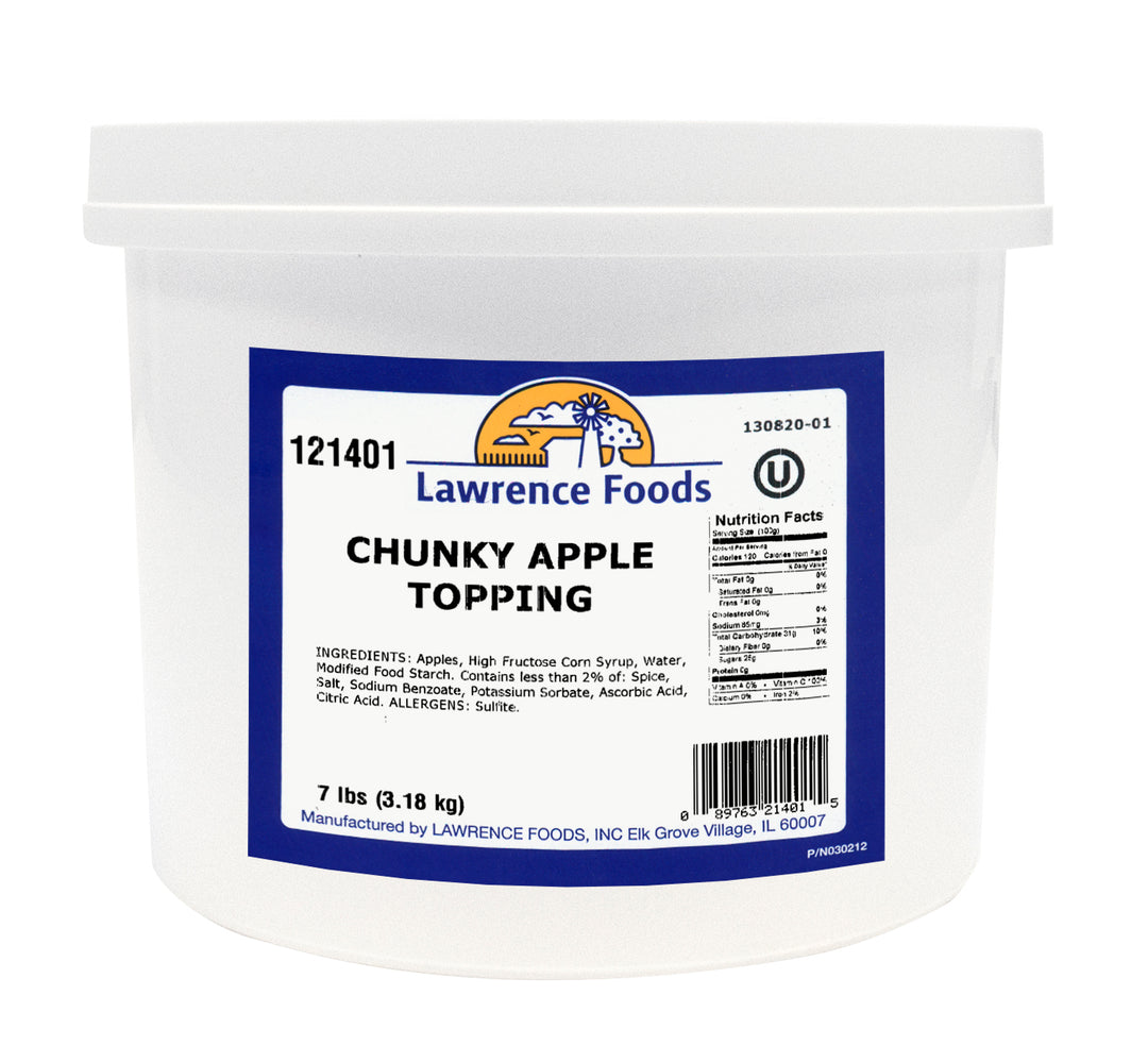 Lawrence Foods Chunky Apple Topping-7 lb.-4/Case