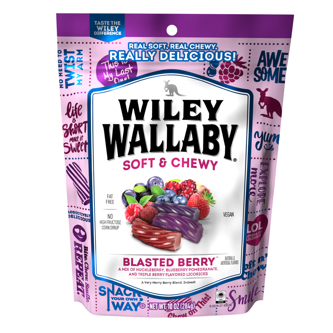 Wiley Wallaby Blasted Berry Licorice-10 oz.-10/Case