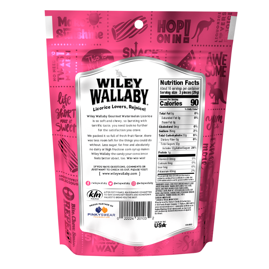 Wiley Wallaby Watermelon Licorice-10 oz.-10/Case
