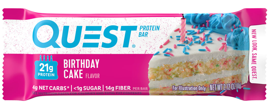 Quest Gluten Free Birthday Cake Protein Bar-2.12 oz.-12/Box-12/Case