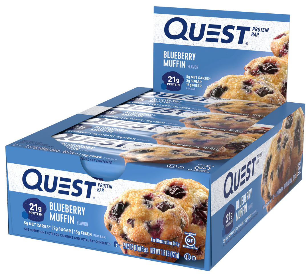 Quest Blueberry Muffin Bar-2.12 oz.-12/Box-12/Case