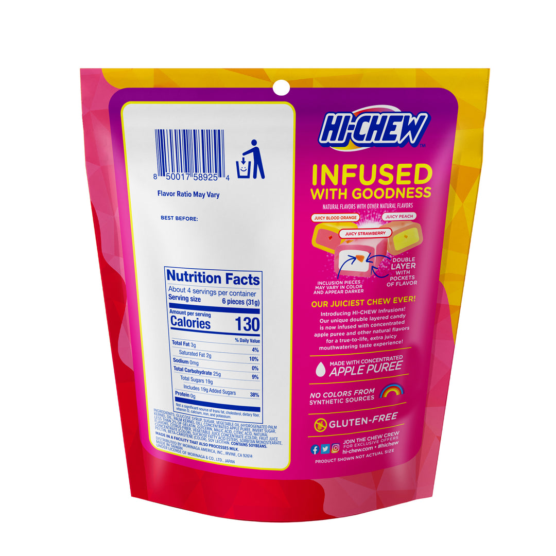 Hi-Chew Infusions Medium Stand Up Candy Bag-4.24 oz.-7/Case
