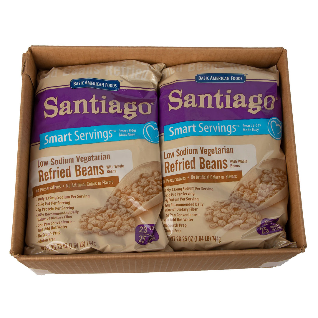 Baf Santiago Refried Beans Santiago Vegetarian With Whole Beans-26.25 oz.-6/Case