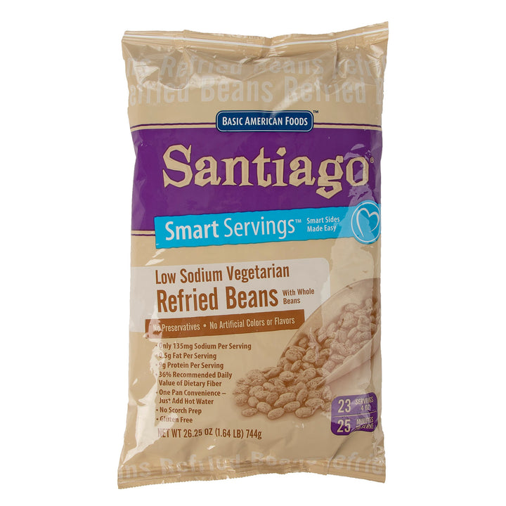 Baf Santiago Refried Beans Santiago Vegetarian With Whole Beans-26.25 oz.-6/Case