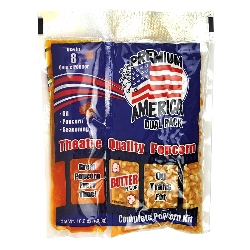 Great Western Premium American Dual Pack Theatre Quality Popcorn Kit Coconut-10.6 oz.-24/Case