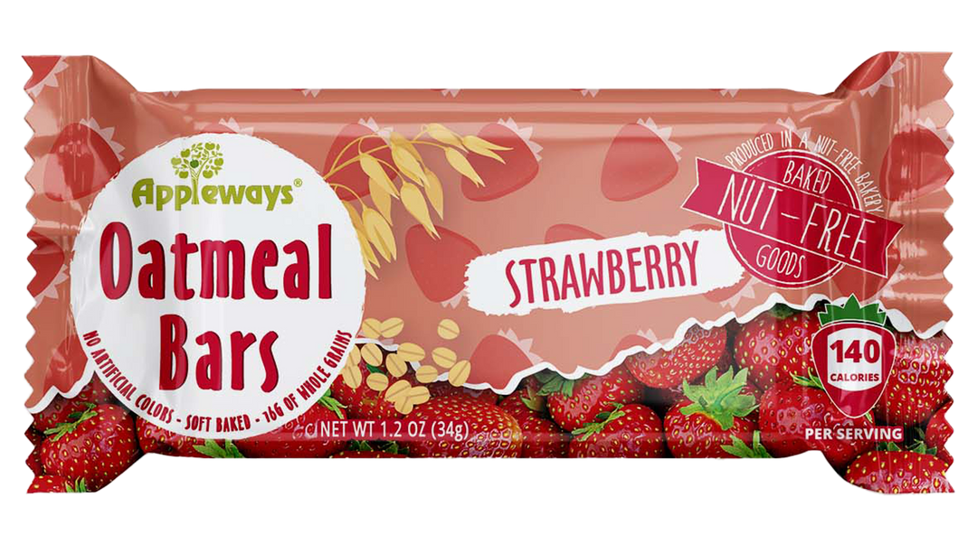 Appleways Whole Grain Strawberry Oatmeal Bar-1 Count-216/Case