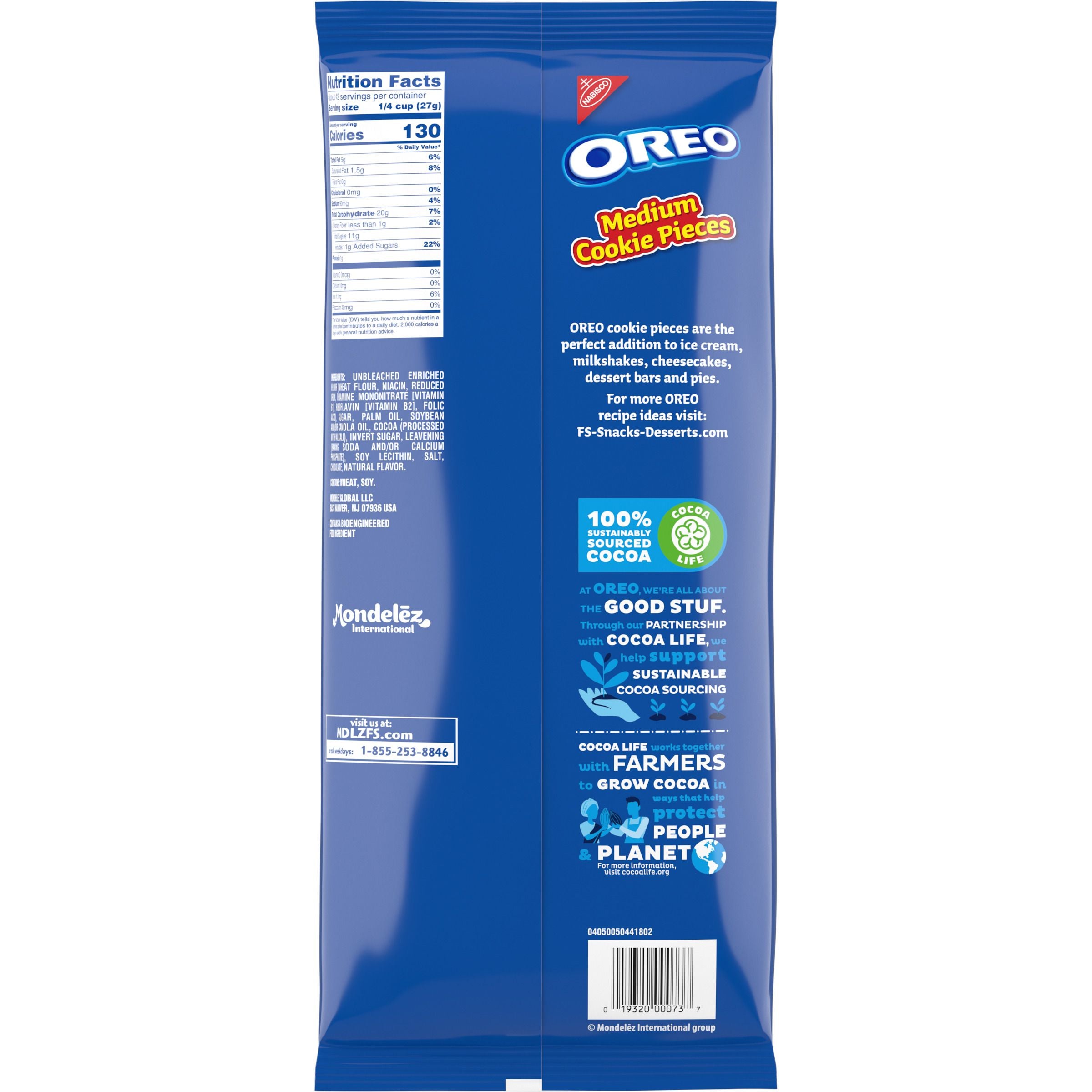 Oreo Kosher Medium Cookie Pieces-2.5 lb.-4/Case MPN# 00073 – Round