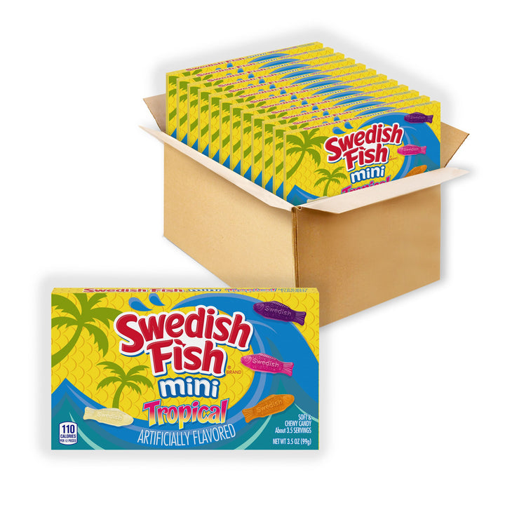 Swedish Fish Fat Free Tropical Soft Candy-3.5 oz.-12/Case