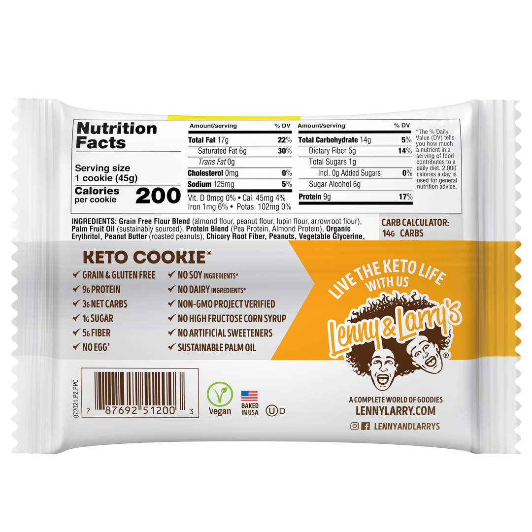 Lenny & Larry's Keto Cookie Peanut Butter Keto Cookie-1.6 oz.-12/Box-6/Case