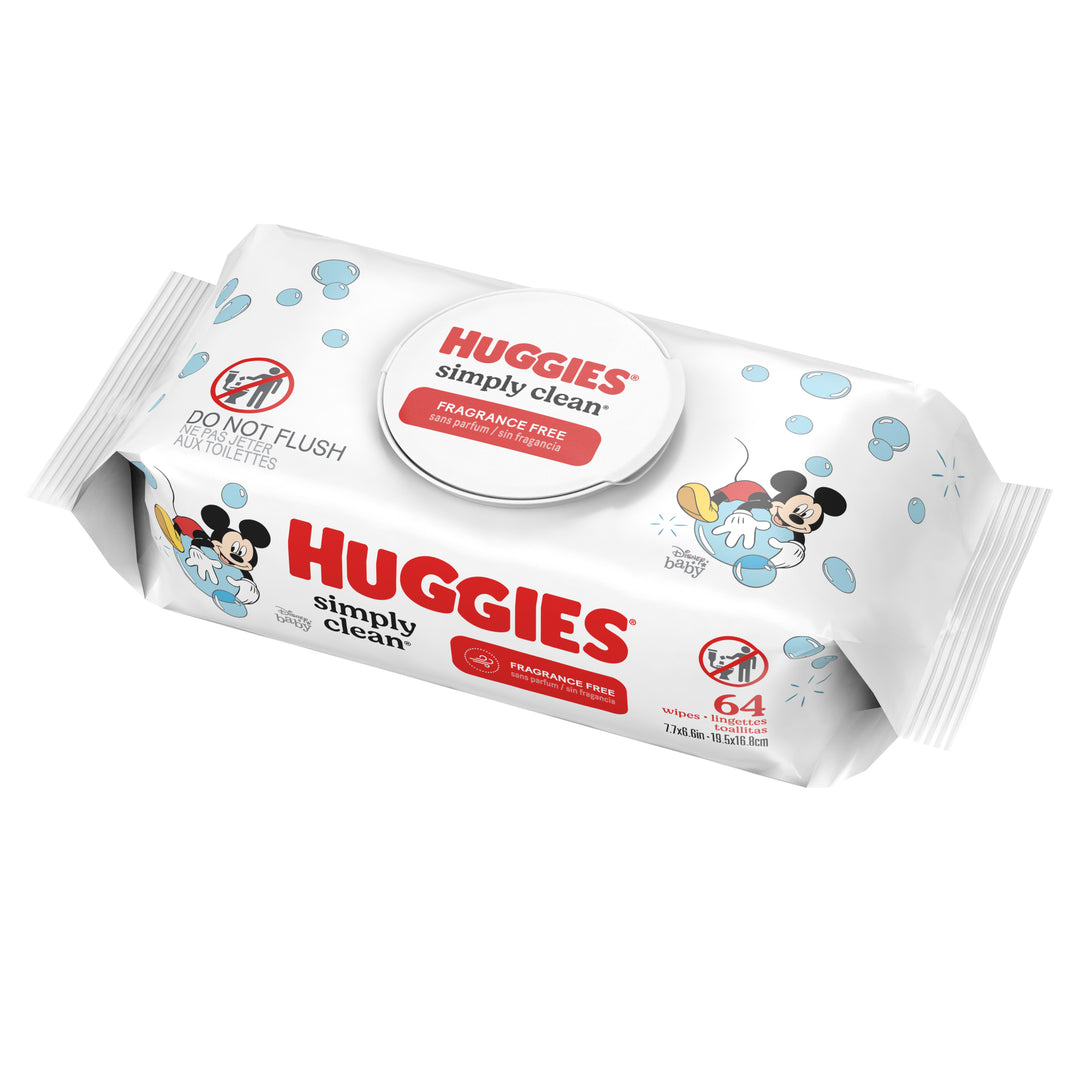 Huggies Baby Wipes Simply Clean Fragrance Free-64 Count-8/Case