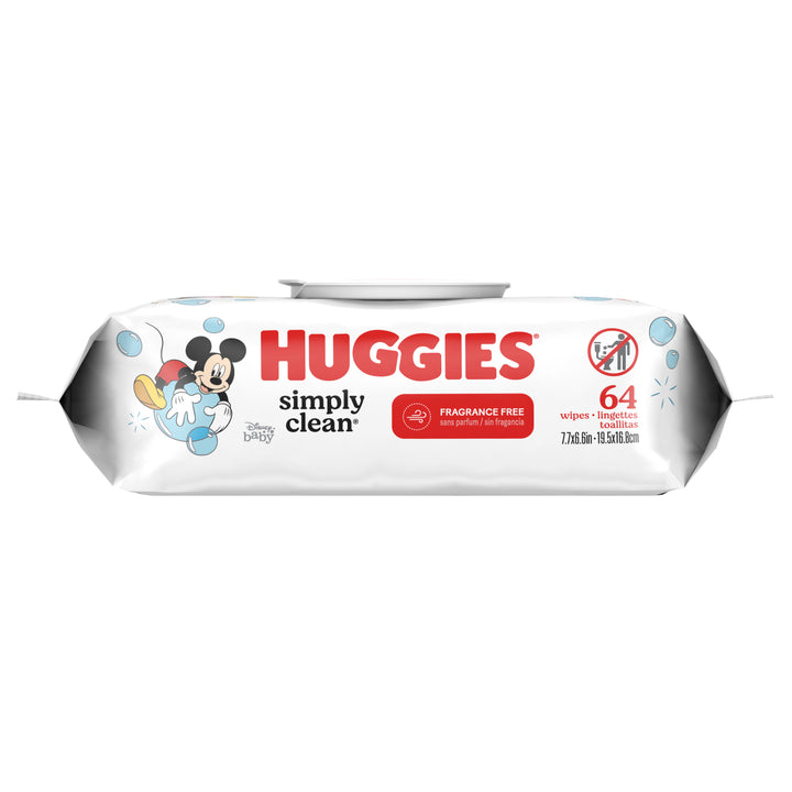 Huggies Baby Wipes Simply Clean Fragrance Free-64 Count-8/Case