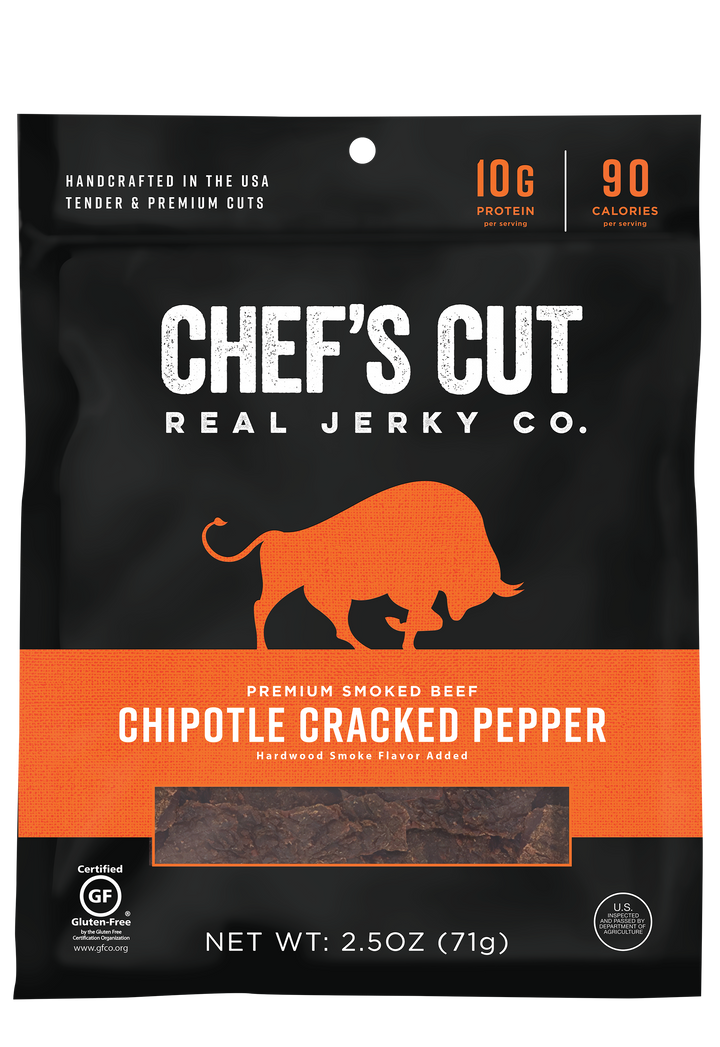 Chef's Cut Real Jerky Co. Smoked Beef Chipotle Cracked Pepper-2.5 oz.-8/Case
