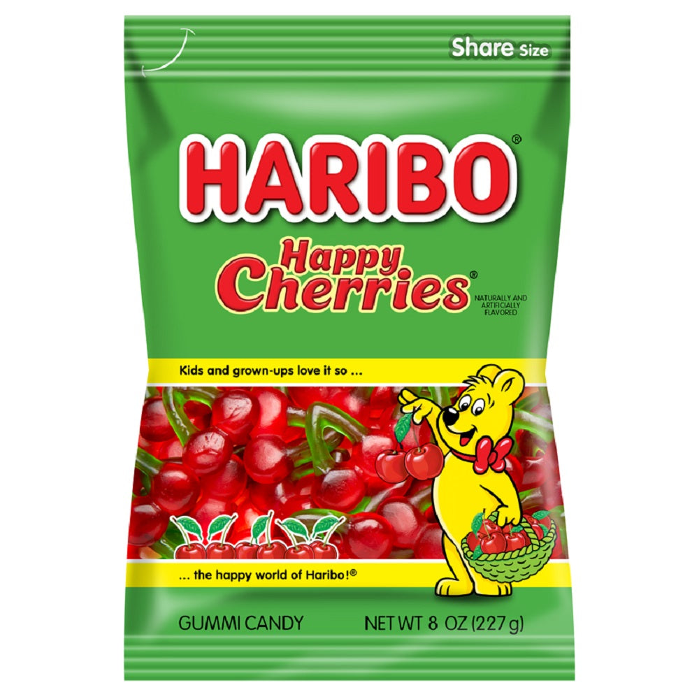 Haribo Confectionery Happy Cherries Gummy Candy-8 oz.-10/Case