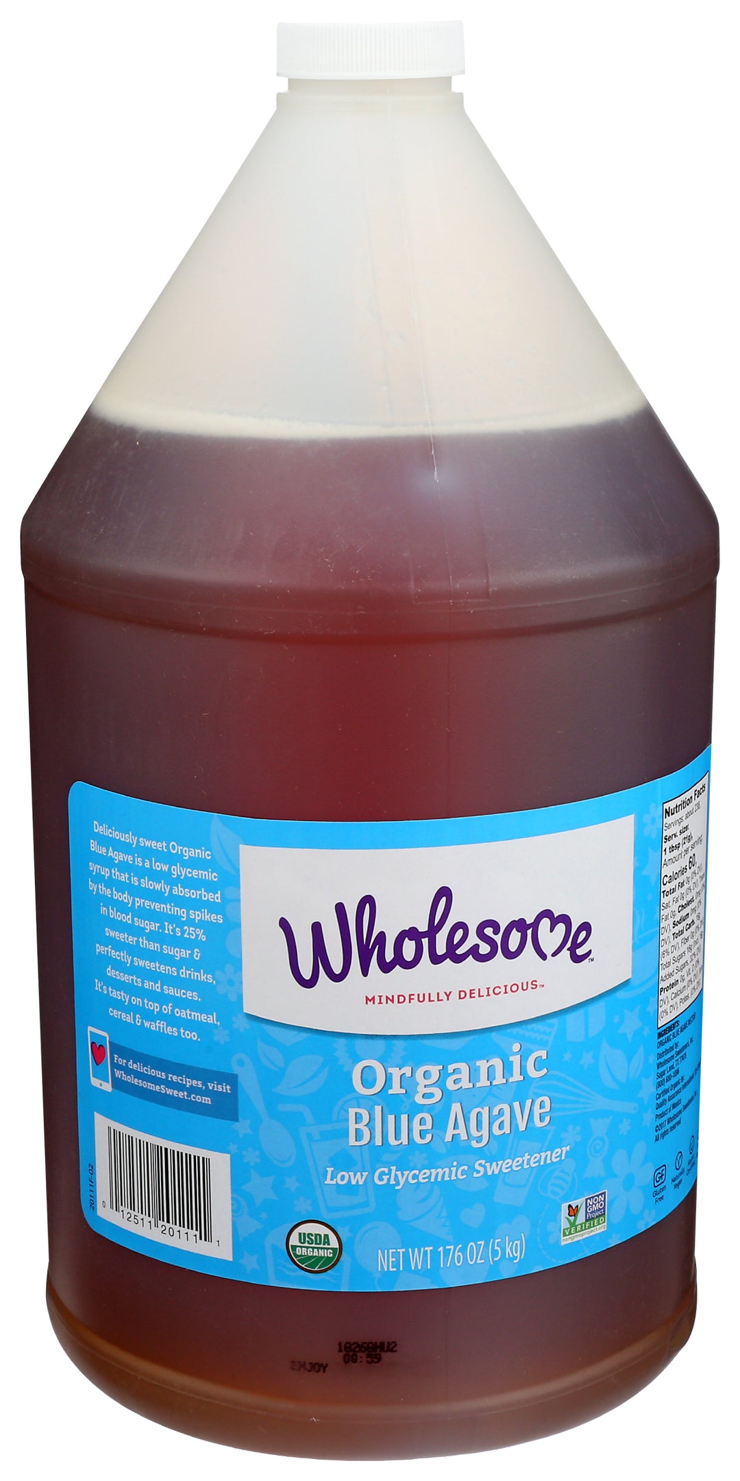 Wholesome Sweetener Organic Agave Blue Syrup Bulk-176 oz.-2/Case
