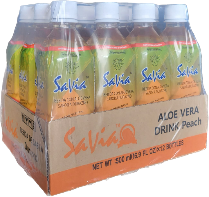 Savia Peach Aloe Vera Drink-500 Milliliter-12/Case