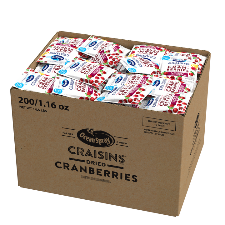 Ocean Spray Raspberry Lemonade Cranberry Craisins-1.16 oz.-200/Case