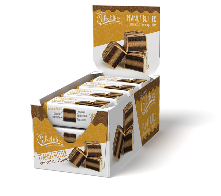 Cookies United The Original Cakebites Peanut Butter Chocolate Ripple Cake-2 oz.-12/Box-8/Case