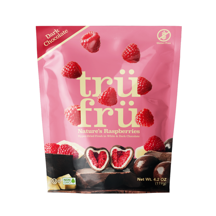 Tru Fru Hyper-Dried Grab & Share Real Raspberries In Dark Chocolate-4.2 oz.-6/Case