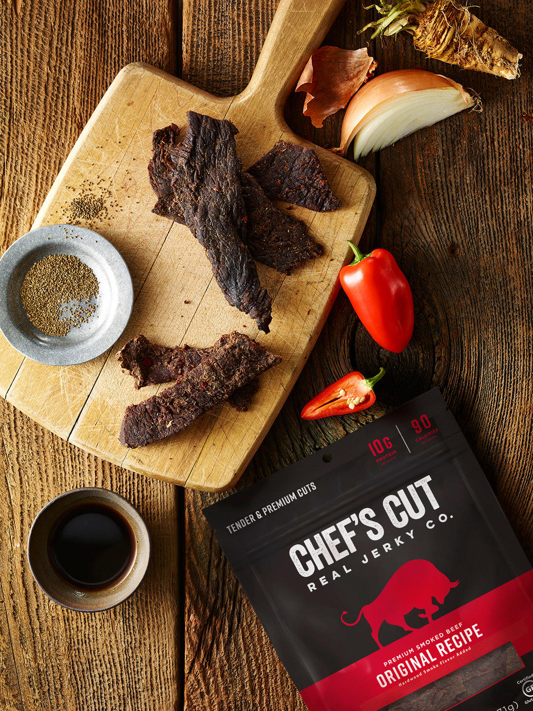 Chef's Cut Real Jerky Co. Smoked Beef Original Recipe-2.5 oz.-8/Case