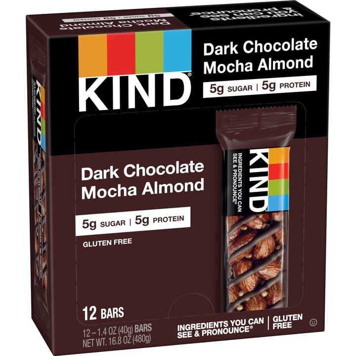 Kind Healthy Snacks Bar Dark Chocolate Mocha Almond Bar 1.4 oz.- 12/Pack- 6 Packs/Case-1.4 oz.-12/Box-6/Case