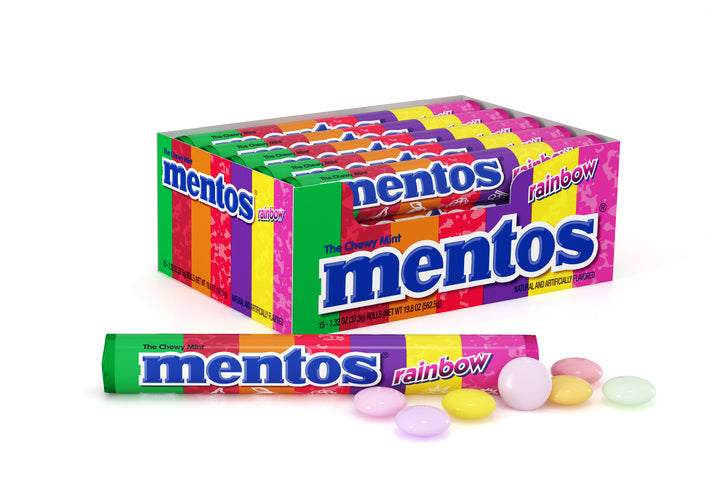 Mentos Rainbow Roll Vertical Showbox-1.32 oz.-15/Box-24/Case